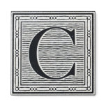 Block Letter "C" Woodcut Woodblock Inital Fridge Magnet