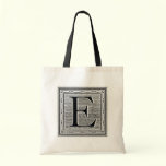 Block Letter "E" Woodcut Woodblock Inital bags