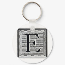 Block Letter "E" Woodcut Woodblock Inital keychains by ZephyrusBooks Block Letter "E" Woodcut Woodblock Inital keychains