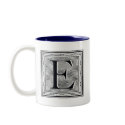 Block Letter "E" Woodcut Woodblock Inital mugs by ZephyrusBooks Block Letter "E" Woodcut Woodblock Inital mugs