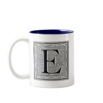 Block Letter "E" Woodcut Woodblock Inital mugs by ZephyrusBooks Block Letter "E" Woodcut Woodblock Inital mugs