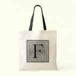 Block Letter "F" Woodcut Woodblock Inital bags