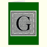 Block Letter "G" Woodcut Woodblock Inital cards