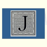 Block Letter "J" Woodcut Woodblock Inital cards