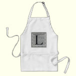 Block Letter "L" Woodcut Woodblock Inital aprons