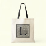 Block Letter "L" Woodcut Woodblock Inital bags