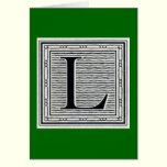 Block Letter "L" Woodcut Woodblock Inital cards