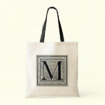 Block Letter "M" Woodcut Woodblock Inital bags