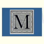 Block Letter "M" Woodcut Woodblock Inital cards