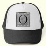 Block Letter "O" Woodcut Woodblock Inital hats