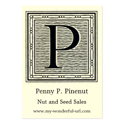 Block Letter P Woodcut Woodblock Initial Business Card Template Zazzle