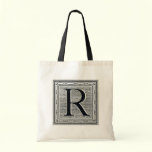 Block Letter "R" Woodcut Woodblock Inital bags