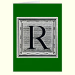 Block Letter "R" Woodcut Woodblock Inital cards