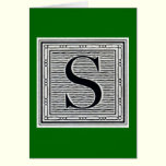 Block Letter "S" Woodcut Woodblock Inital cards
