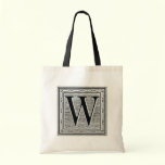 Block Letter "W" Woodcut Woodblock Inital bags