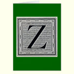 Block Letter "Z" Woodcut Woodblock Inital cards