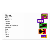 Block Letters Peace T-shirts and Gifts Business Card
