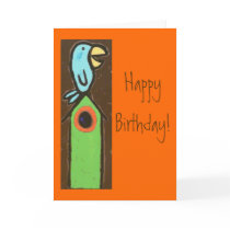 block party bird birthday card