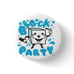 Block Party Button, Blue