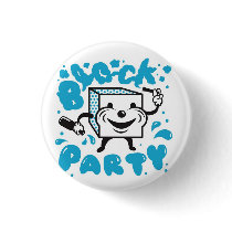 Block Party Button, Blue