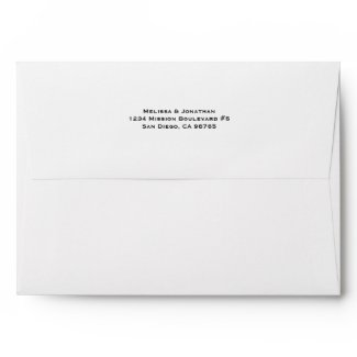 Block print custom return address wedding invite envelope