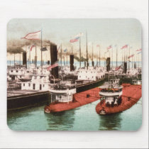 Blockade of Boats, Ste. Saint Marie, Michigan mousepads