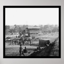 Blockhouse near Aqueduct Bridge in Arlington 1863 Poster