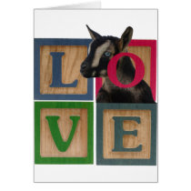 BLOCKS LOVE GOAT GREETING CARDS