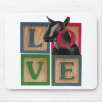 BLOCKS LOVE GOAT mousepads by GoatLady BLOCKS LOVE GOAT mousepads