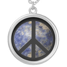 BlogBlast For Peace Sterling Silver Plate Necklace