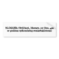 BLOGGER Bumper Sticker (White) bumper stickers