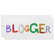 Blogger fun colorful art words blog blogging custom invitations