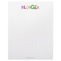 Blogger fun colorful art words blog blogging letterhead design