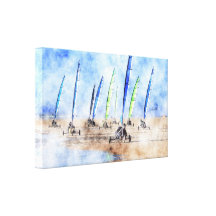 Blokart Competition Racing Stretched Canvas Print