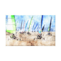 Blokart Race Stretched Canvas Prints