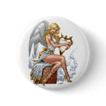 Blond Angel with Golden Heart-shaped Harp - Al Rio Pins