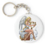 Blond Angel with Golden Heart-shaped Harp - Al Rio Keychains