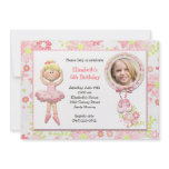 Blond Ballerina Birthday Party Invitation