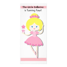 Blond Ballerina Custom Birthday Invitation