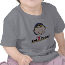 Blond Baseball First Birthday Tee Shirt