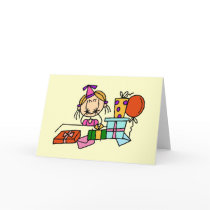 Blond Birthday Girl With Gifts T-shirts and Gifts cards