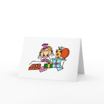 Blond Birthday Girl With Gifts T-shirts and Gifts cards