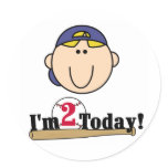 Blond Boy Baseball 2nd Birthday Tshirts Stickers