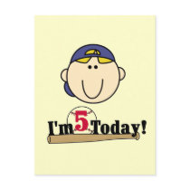 Blond Boy Baseball 5th Birthday postcards by kids_birthdays Blond Boy Baseball 5th Birthday postcards
