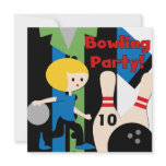 Blond Boy Bowling Party Invitations