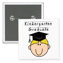Blond Boy Kindergarten Graduate Tshirts Pinback Button