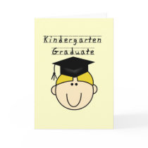 Blond Boy Kindergarten Graduate Tshirts cards