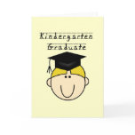 Blond Boy Kindergarten Graduate Tshirts Card
