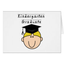 Blond Boy Kindergarten Graduate Tshirts Greeting Cards