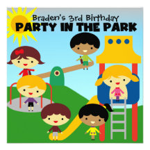 Blond Boy Party in the Park Invite